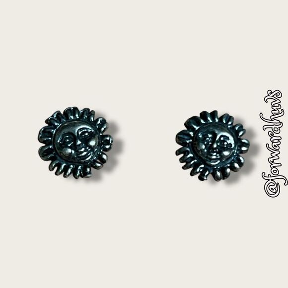 Bundle Sale 3 for $15 | Silver-Tone Sunshine Earrings - Picture 1 of 7